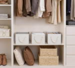 Fabric Storage Bins With Rope Handles, Large Ivory White - Image 2