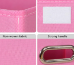 Collapsible Linen Storage Baskets, Lids And Leather Handles - Image 2