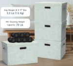 Lidded Fabric Storage Bins, Square Closet Organizers - Image 2