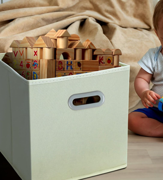 21-1.png Fabric Storage Bins, Collapsible With Dual Handles - Image 1