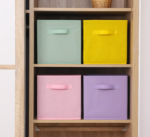 Fabric Storage Bins 6-Piece Set, Colorful Collapsible With Handles