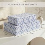 Decorative Storage Bin With Lid, 2-Piece Bookshelf Organizer Set - Image 2