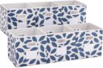 Collapsible Fabric Storage Bin With Handles, Blue (6-Pack)