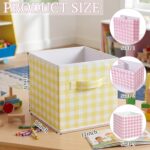 Colorful Plaid Storage Bin, 6-Piece Set With Handles - Image 2