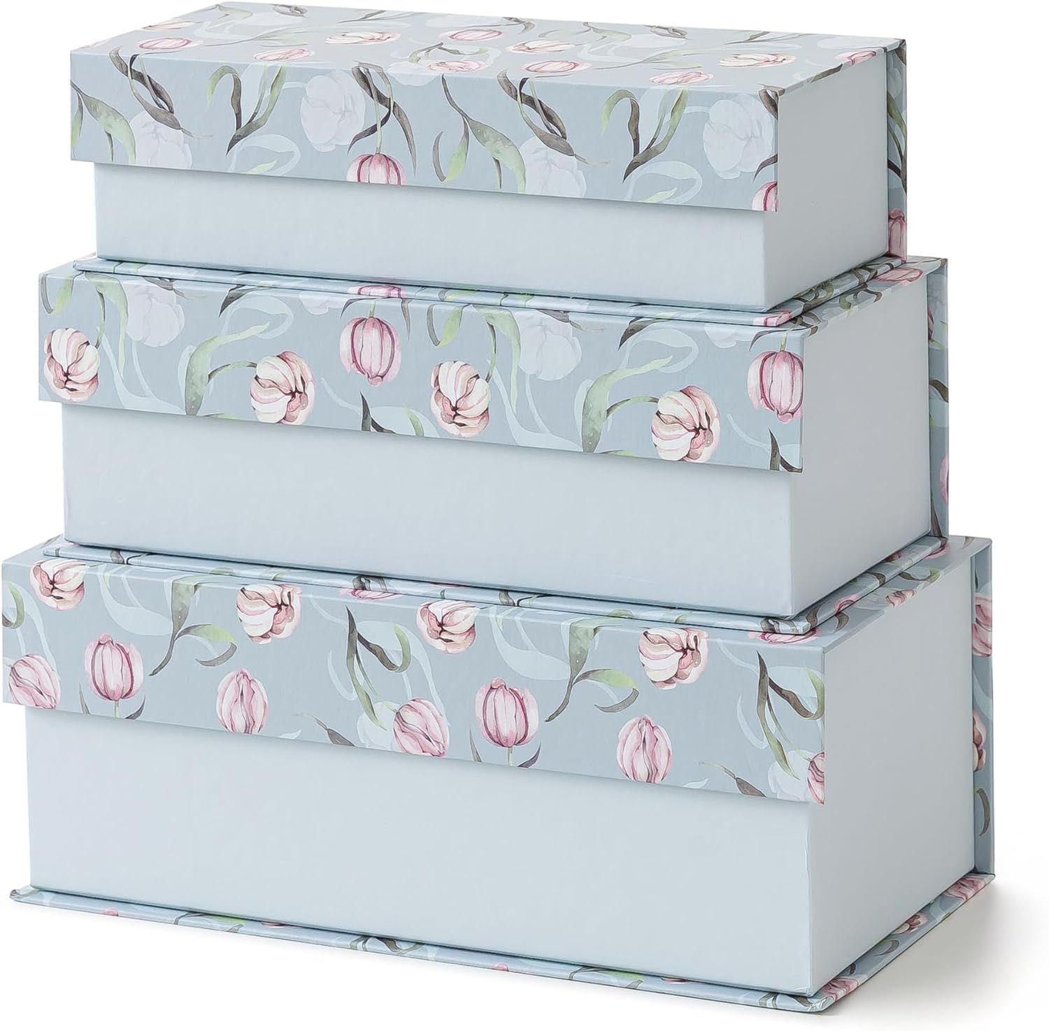 71YbaXleoJL._AC_SL1500_.jpg Decorative Storage Bin With Lid, Classic Spring 3-Piece Set - Image 1