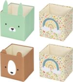 Collapsible Fabric Storage Bin, 4-Piece Organizer Set