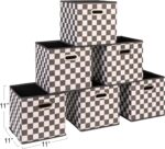 Fabric Storage Bins 6-Piece Set, Black And White Checkerboard Pattern - Image 2