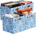 Fabric Storage Bin, Collapsible Celadon Blue