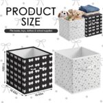 Black Bow-Accented Storage Bin, Collapsible Polka-Dot Design - Image 2