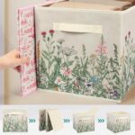 Wildflower Pattern Storage Bin, Floral Design With Handles (6-Pack) - Image 2