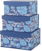 Magnetic Decorative Storage Bin, Manor Blue 3-Piece Set